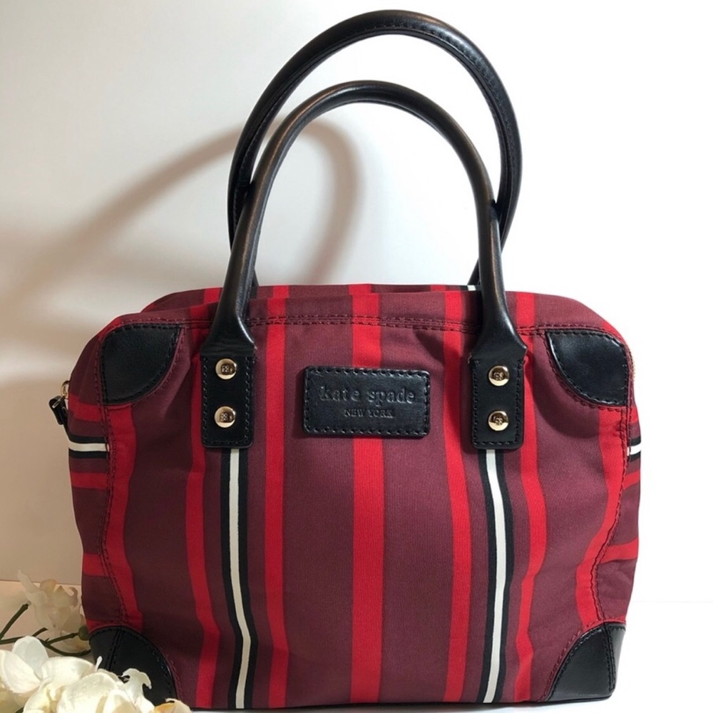 Kate Spade Purse Red/Black stripe satchel